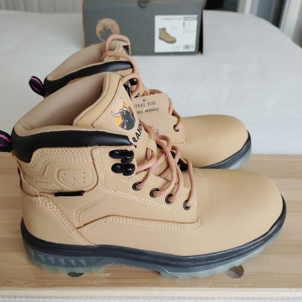 BRAHMA - Size  9.5 - Women's Wheat Combustion 6" Steel Toe Work Boots .
